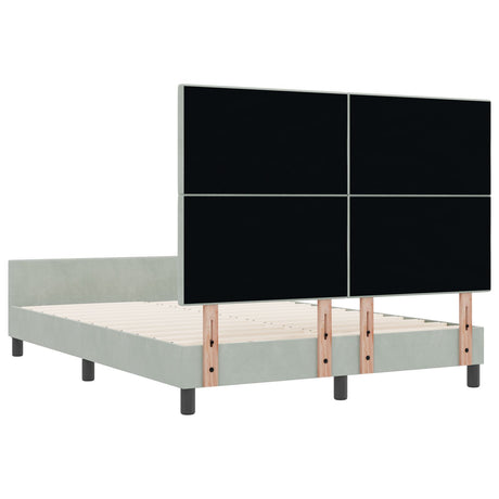 Bed Frame Light Grey 140X200 Cm Velvet