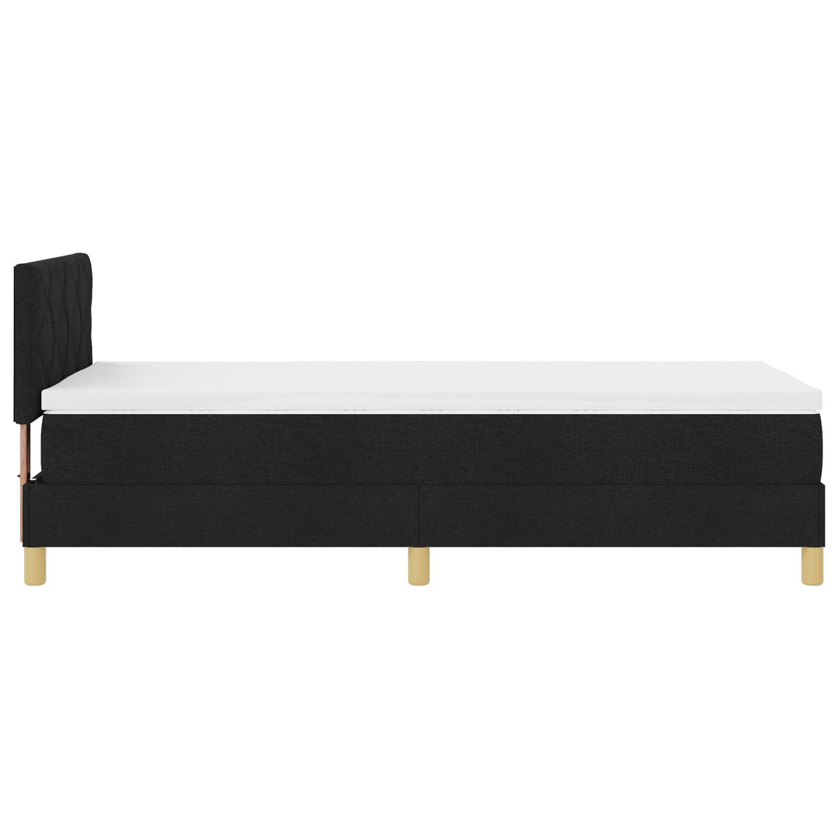 Box Spring Bed With Mattress & Led Black 100X200 Cm Fabric