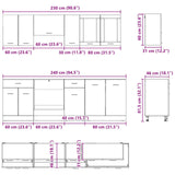 8 Piece Kitchen Cabinet Set Grey Sonoma Engineered Wood