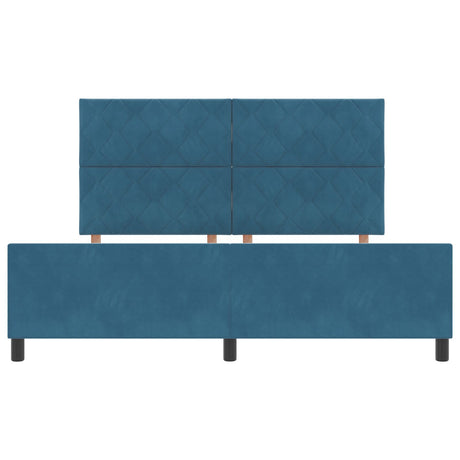 Bed Frame Dark Blue 180X200 Cm Velvet