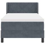 Box Spring Bed With Mattress Dark Grey 90X200 Cm Velvet