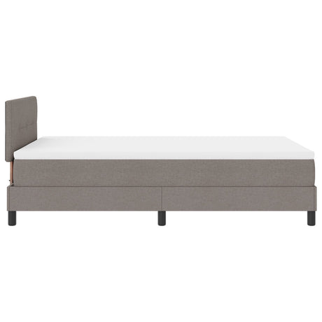 Box Spring Bed With Mattress & Led Taupe 120X190 Cm Fabric