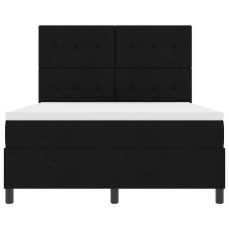 Box Spring Bed With Mattress & Led Black 160X200 Cm Fabric