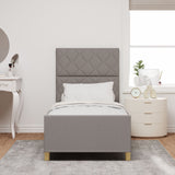 Bed Frame Taupe 100X200 Cm Fabric