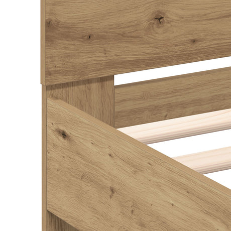 Wood Bed Frame Artisan Oak Solid Oak Wood 200 X 200 Cm Bed Frame