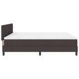 Box Spring Bed With Mattress & Led Dark Brown 180X200 Cm Fabric