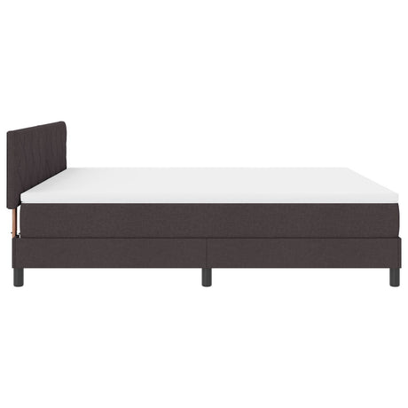 Box Spring Bed With Mattress & Led Dark Brown 180X200 Cm Fabric