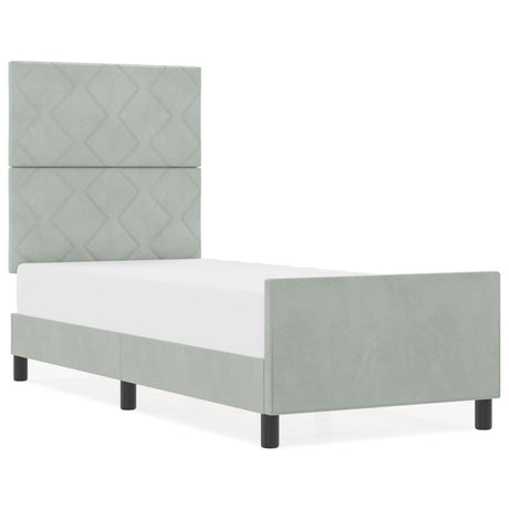 Bed Frame Light Grey 80X200 Cm Velvet