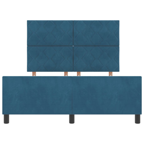 Bed Frame Dark Blue 160X200 Cm Velvet