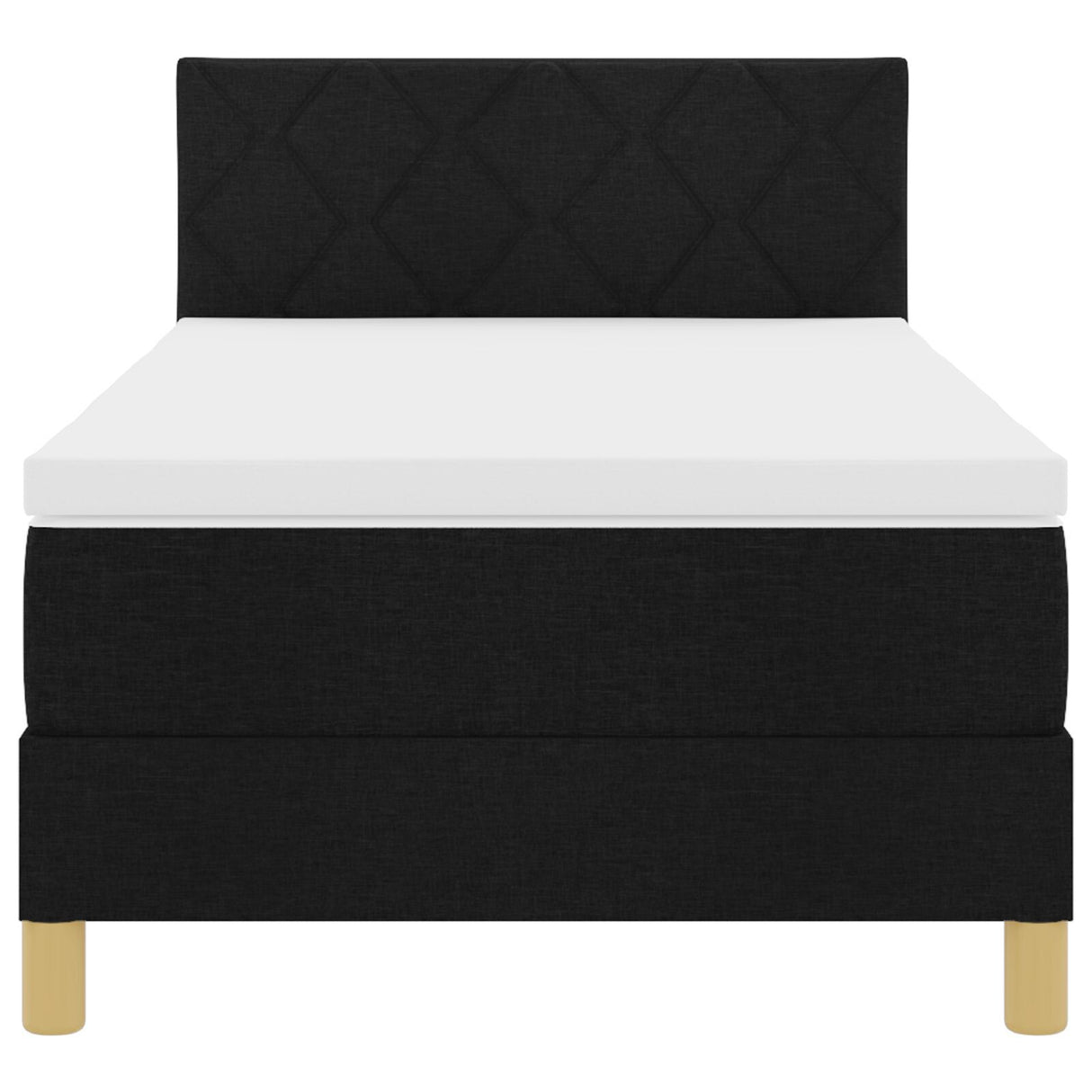 Box Spring Bed With Mattress & Led Black 100X200 Cm Fabric