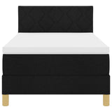 Box Spring Bed With Mattress & Led Black 100X200 Cm Fabric
