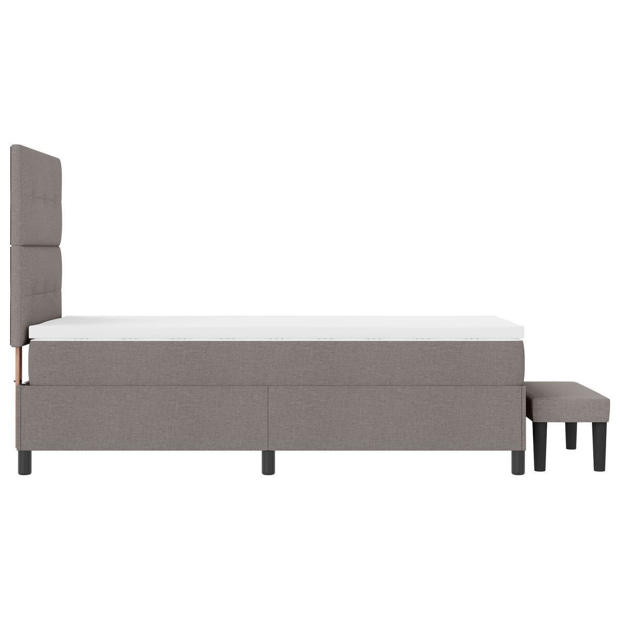 Box Spring Bed With Mattress & Bench Grey 80X200 Cm Fabric