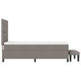 Box Spring Bed With Mattress & Bench Grey 80X200 Cm Fabric