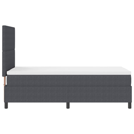 Box Spring Bed With Mattress Dark Grey 80X200 Cm Corduroy Fabric