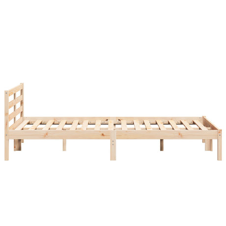 Bed Frame With Headboard 160X210 Cm Solid Wood Pine