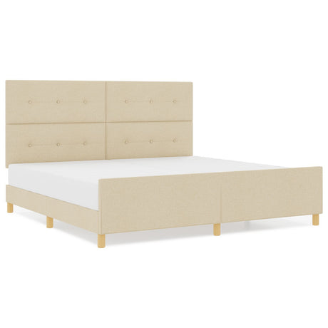 Bed Frame Cream 200X200 Cm Fabric