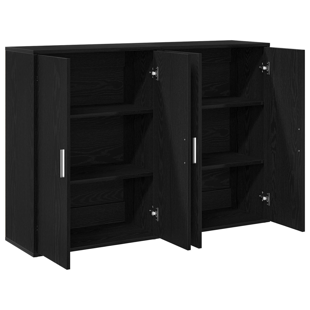 Sideboards 2 Pcs Black Oak 60X31X84 Cm Engineered Wood