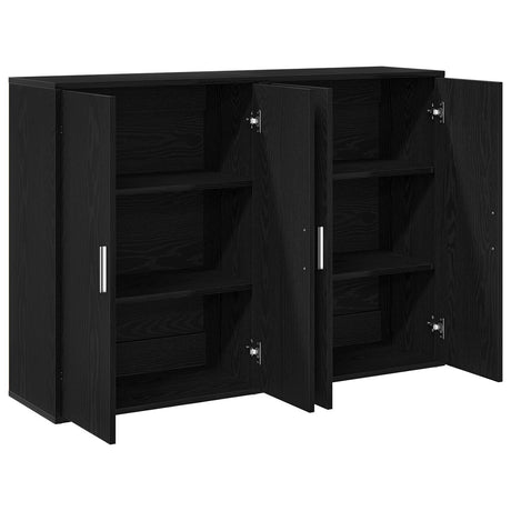Sideboards 2 Pcs Black Oak 60X31X84 Cm Engineered Wood