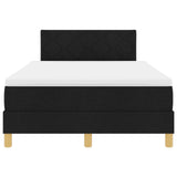 Box Spring Bed With Mattress & Led Black 120X200 Cm Fabric