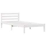 Bed Frame With Headboard White 90X210 Cm Solid Wood Pine