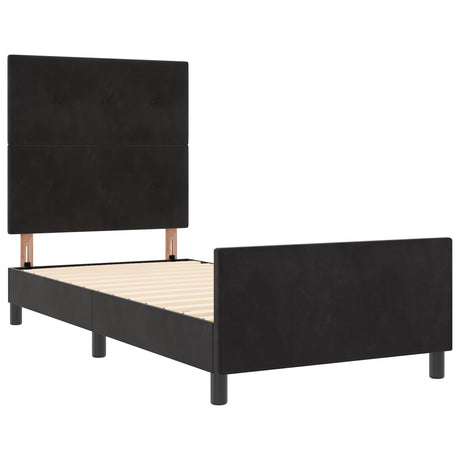Bed Frame Black 100X200 Cm Velvet