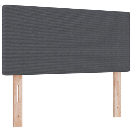 Box Spring Bed With Mattress Dark Grey 80X200 Cm Corduroy Fabric