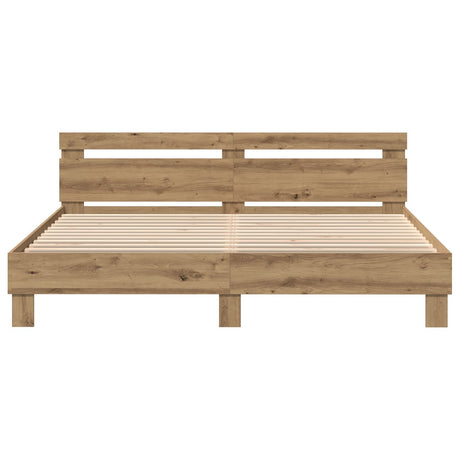 Wood Bed Frame Artisan Oak Solid Oak Wood 200 X 200 Cm Bed Frame