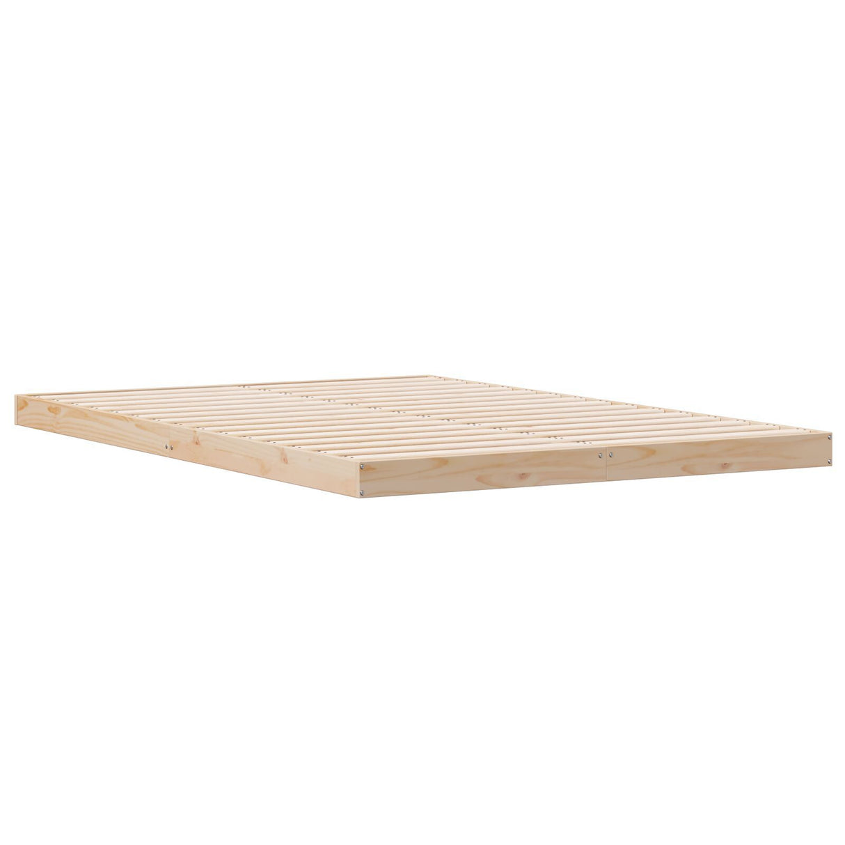 Floor Bed Frame White 140X220 Cm Solid Wood Pine