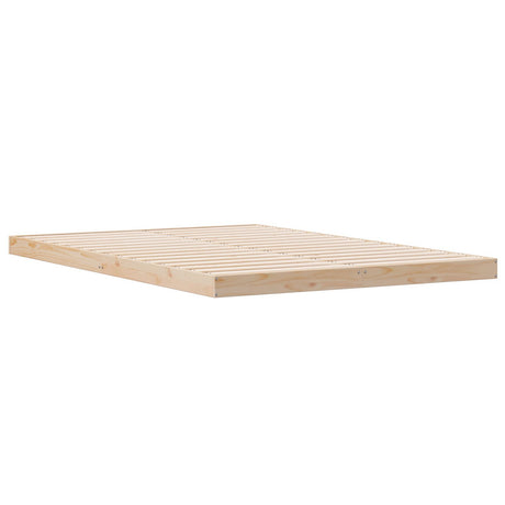 Floor Bed Frame White 140X220 Cm Solid Wood Pine