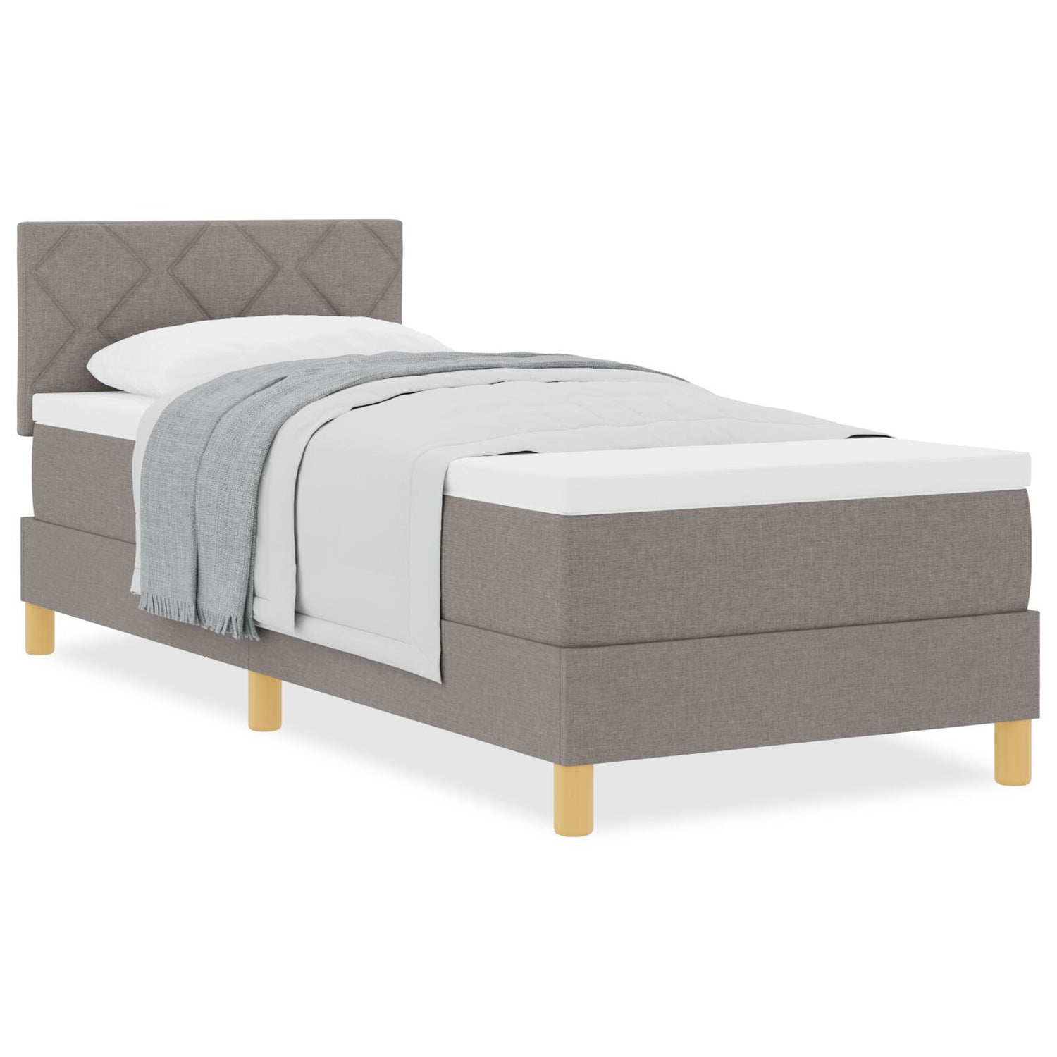 Box Spring Bed With Mattress Taupe 80X200 Cm Fabric