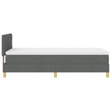 Box Spring Bed With Mattress & Led Dark Grey 90X200 Cm Fabric