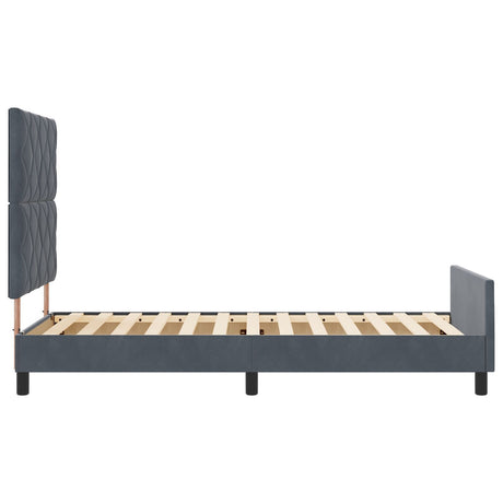 Bed Frame Dark Grey 100X200 Cm Velvet