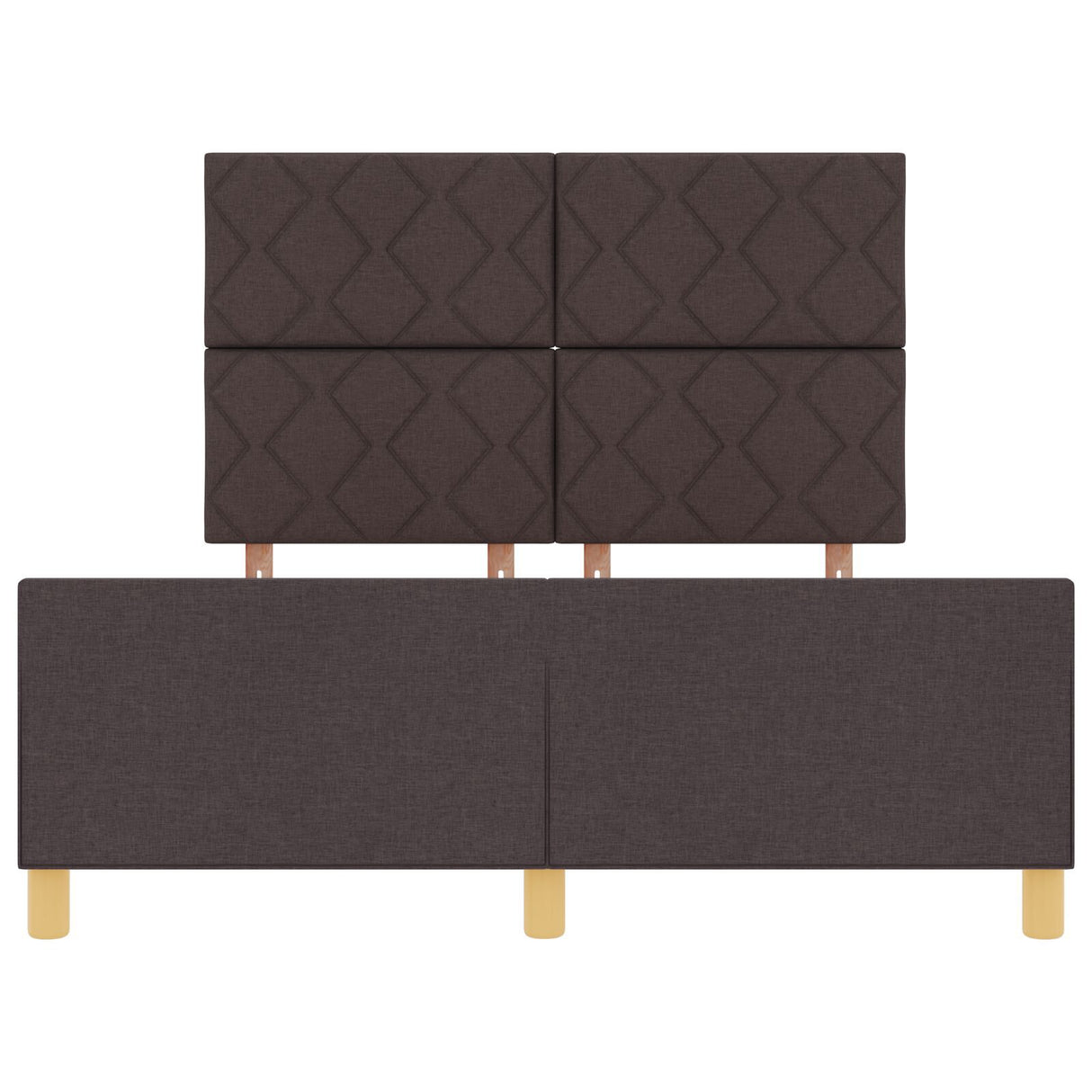 Bed Frame Dark Brown 140X190 Cm Fabric