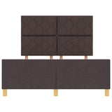 Bed Frame Dark Brown 140X190 Cm Fabric
