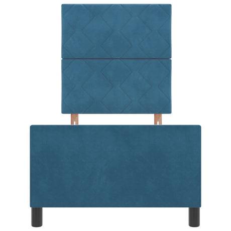 Dark Blue Velvet Bed Frame 80X200 Cm