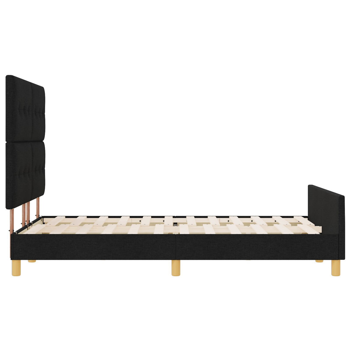 Bed Frame Black 140X200 Cm Fabric