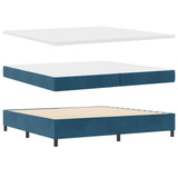 Box Spring Bed With Mattress & Led Dark Blue 200X200 Cm Velvet