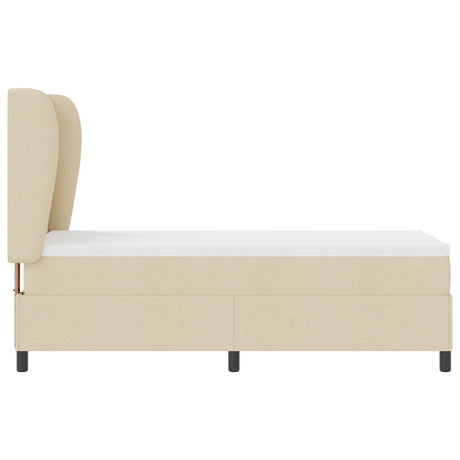 Box Spring Bed With Mattress - Cream, 80X200 Cm Fabric