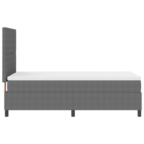 Box Spring Bed With Mattress Light Grey 80X200 Cm Corduroy Fabric