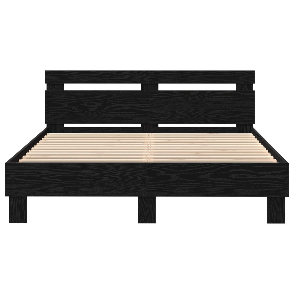 Black Oak Bed Frame Black Oak Solid Oak Wood 140 X 200 Cm