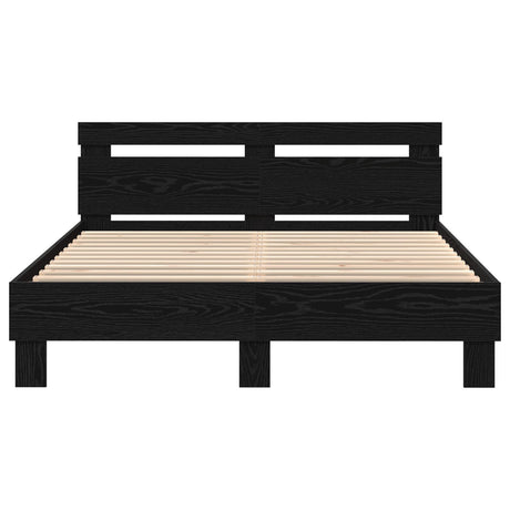 Black Oak Bed Frame Black Oak Solid Oak Wood 140 X 200 Cm
