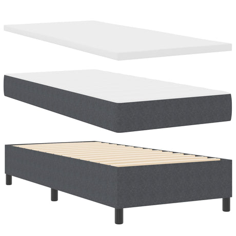 Box Spring Bed With Mattress Dark Grey 80X200 Cm Corduroy Fabric