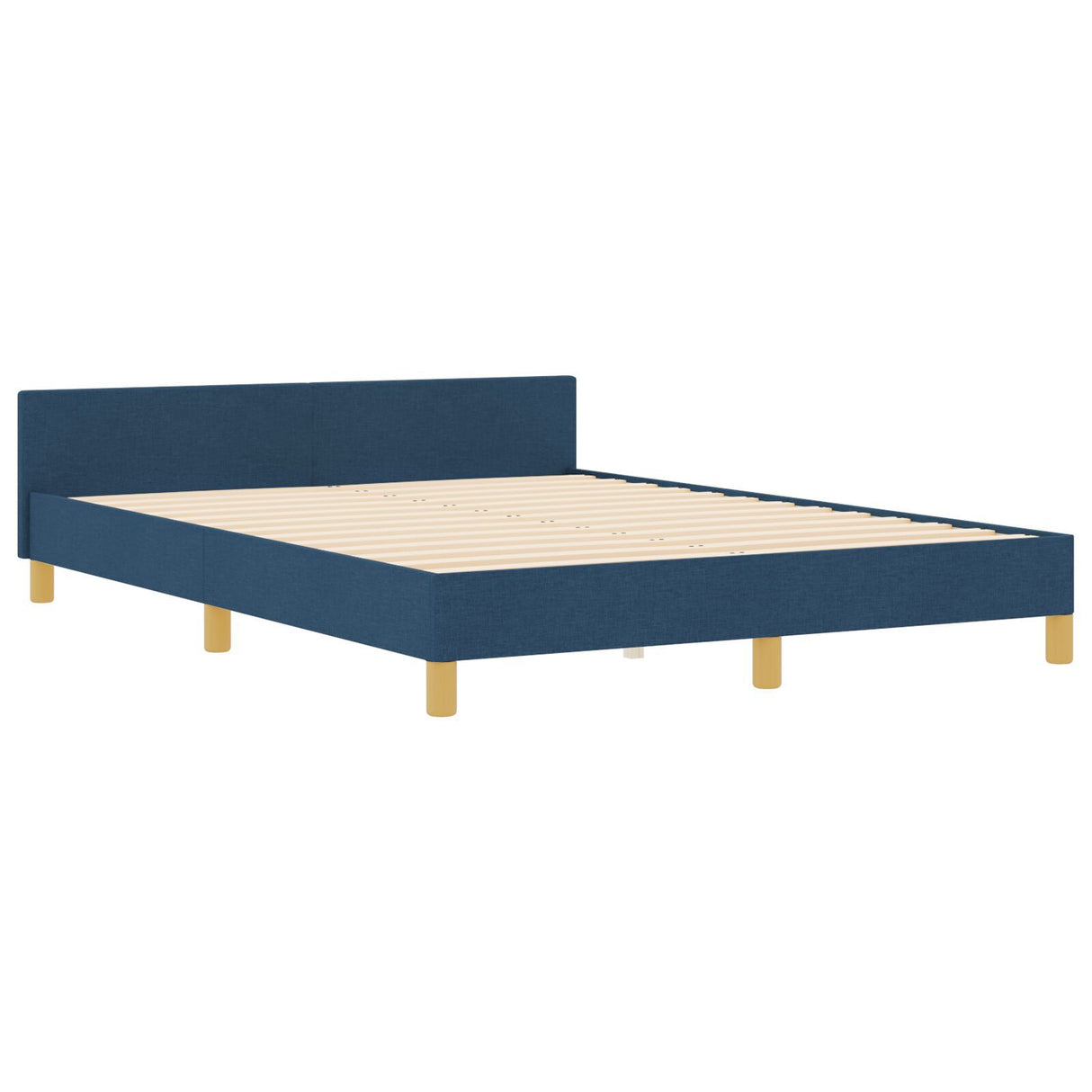 Bed Frame Blue 160X200 Cm Fabric