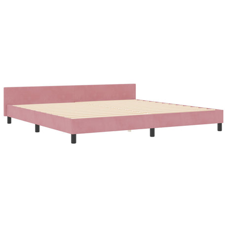 Bed Frame Pink 200X200 Cm Velvet