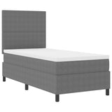 Box Spring Bed With Mattress Light Grey 80X200 Cm Corduroy Fabric