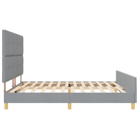 Bed Frame Light Grey 200X200 Cm Fabric