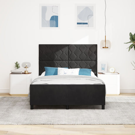 Bed Frame Black 140X200 Cm Velvet