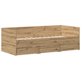 Daybed Artisan Oak Engineered Wood 90 X 190 Cm Durable Daybed