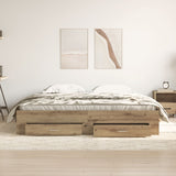 Bed Frame With Drawers Artisan Oak 180X200 Cm Engineered Wood