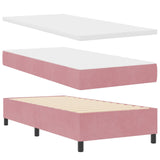 Box Spring Bed With Mattress & Led Pink 90X190 Cm Velvet